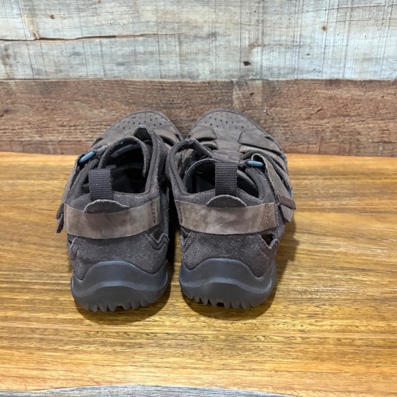 Merrell Telluride Wrap Mens 13 Clay Brown Leather Fisherman Hiking Sandals - Picture 7 of 11